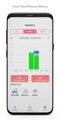 Heartbeat Monitor - Pulse & He android App screenshot 2